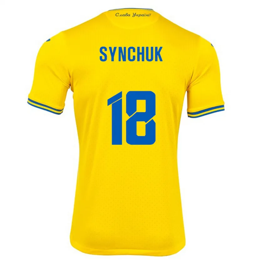 DanxenレディースウクライナGennadiy Synchuk#18黄ホームシャツ24-26ジャージーユニフォーム