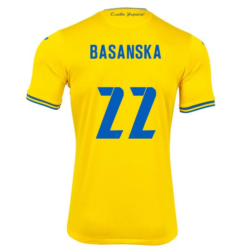 DanxenレディースウクライナOlga Basanska#22黄ホームシャツ24-26ジャージーユニフォーム