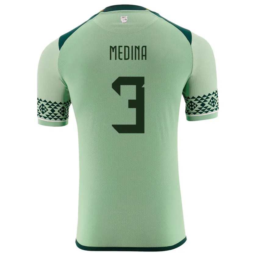 DanxenレディースボリビアDiego Medina#3ライトグリーンホームシャツ24-26ジャージーユニフォーム
