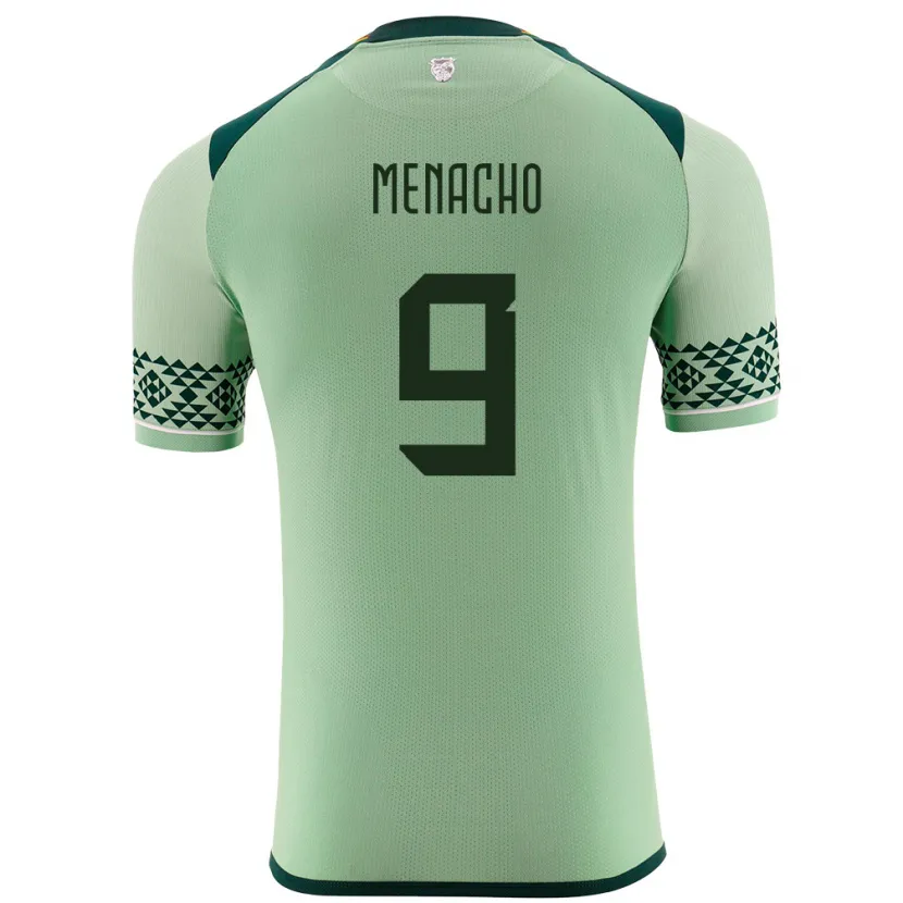 DanxenレディースボリビアCesar Menacho#9ライトグリーンホームシャツ24-26ジャージーユニフォーム
