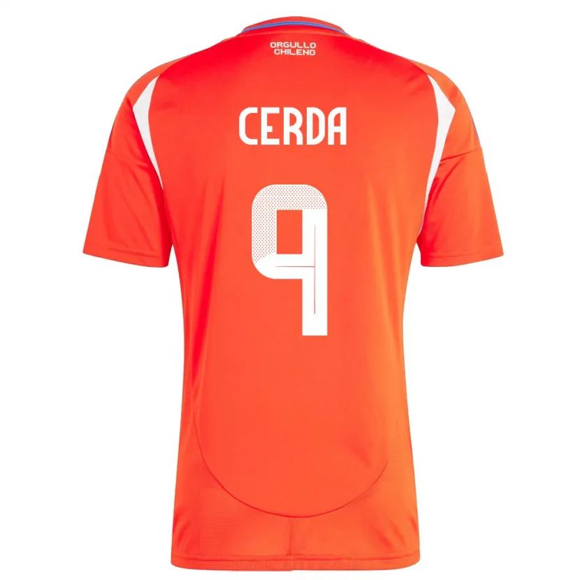 DanxenレディースチリAxel Cerda#9赤ホームシャツ24-26ジャージーユニフォーム