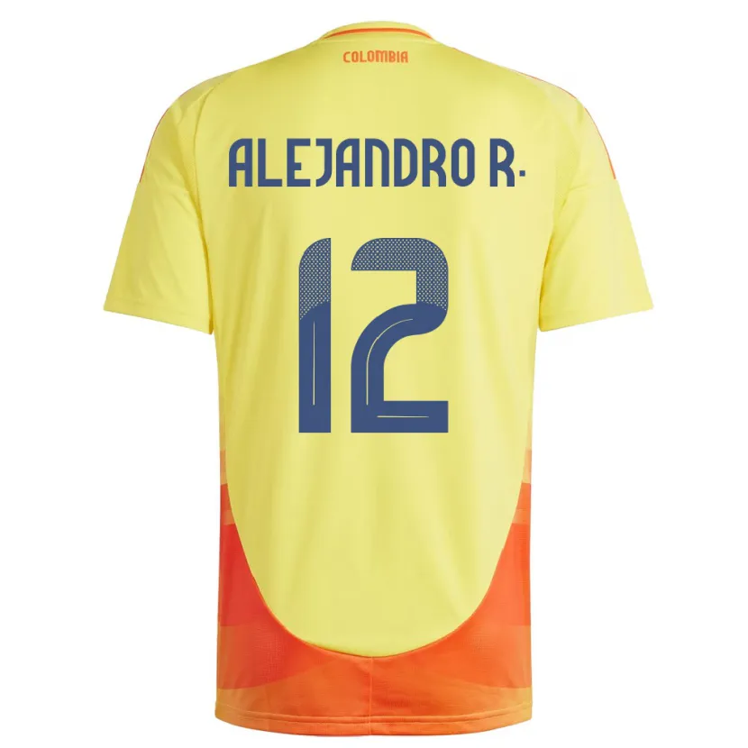 DanxenレディースコロンビアAlejandro Rodríguez#12黄ホームシャツ24-26ジャージーユニフォーム