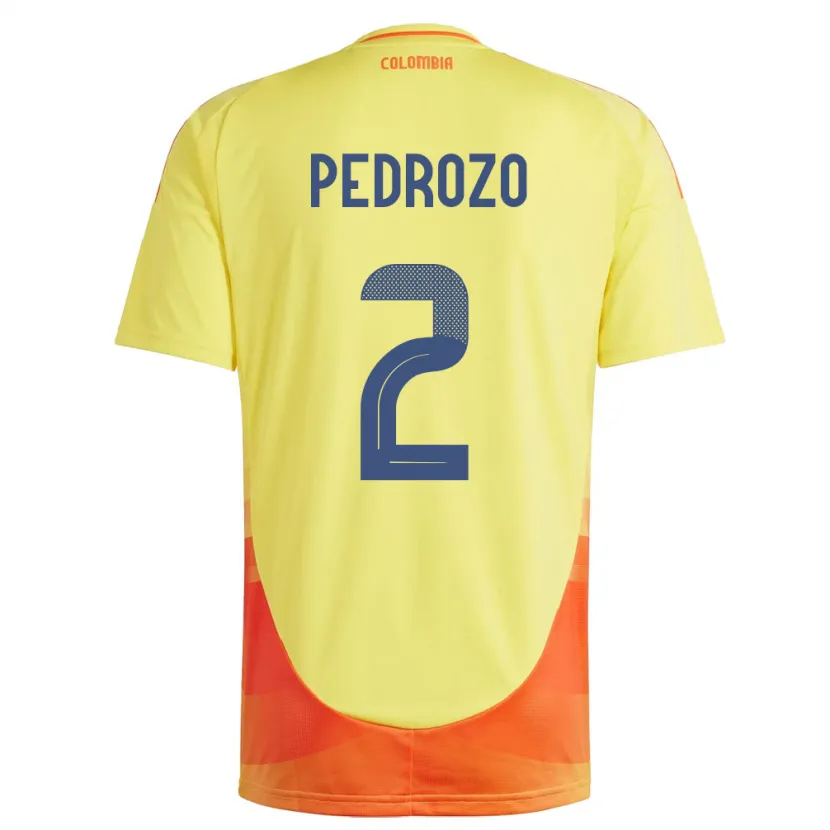 DanxenレディースコロンビアDaniel Pedrozo#2黄ホームシャツ24-26ジャージーユニフォーム