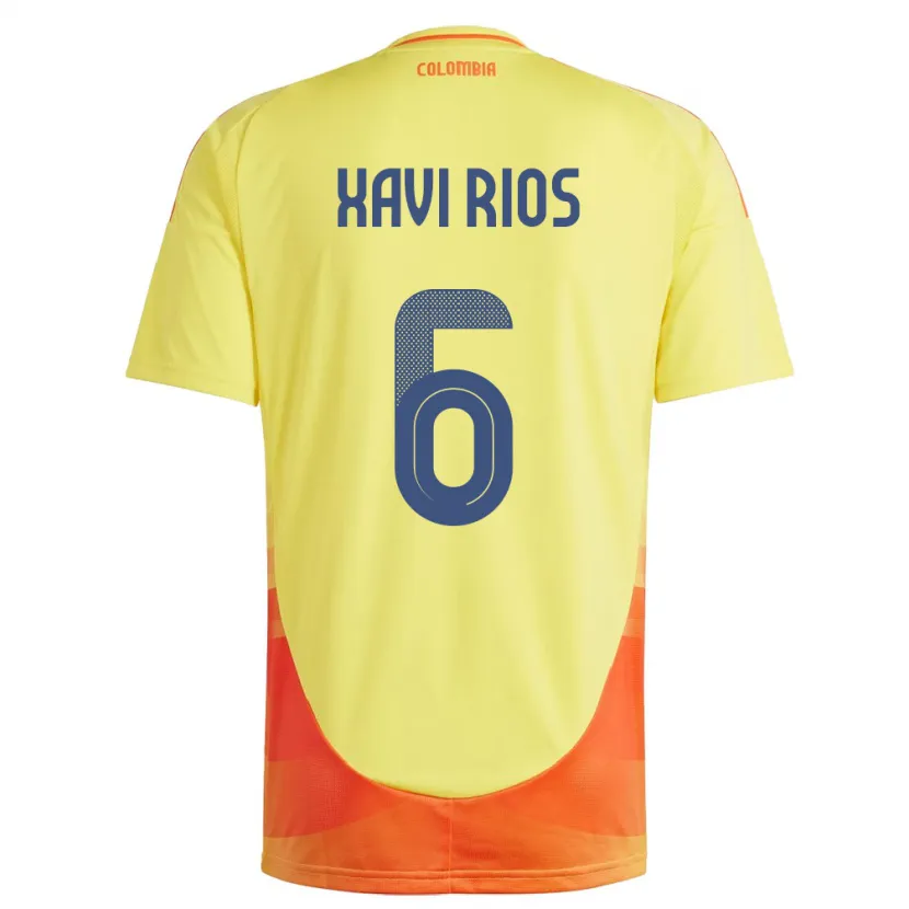 DanxenレディースコロンビアXavi Ríos#6黄ホームシャツ24-26ジャージーユニフォーム