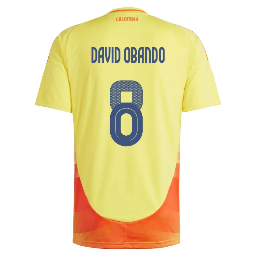 DanxenレディースコロンビアJuan David Obando#8黄ホームシャツ24-26ジャージーユニフォーム