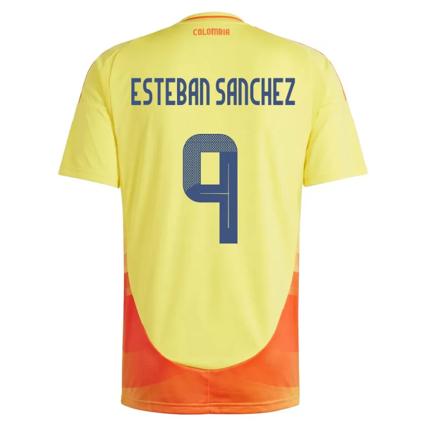 DanxenレディースコロンビアJuan Esteban Sánchez#9黄ホームシャツ24-26ジャージーユニフォーム