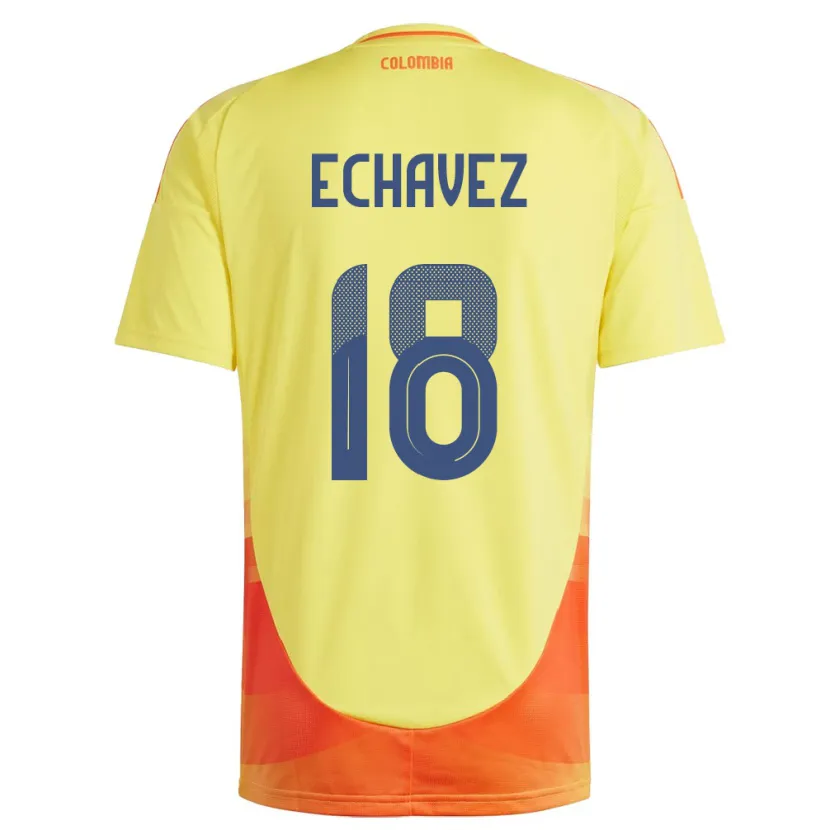 DanxenレディースコロンビアJhon Echavez#18黄ホームシャツ24-26ジャージーユニフォーム