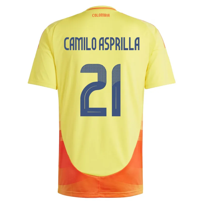 DanxenレディースコロンビアJuan Camilo Asprilla#21黄ホームシャツ24-26ジャージーユニフォーム