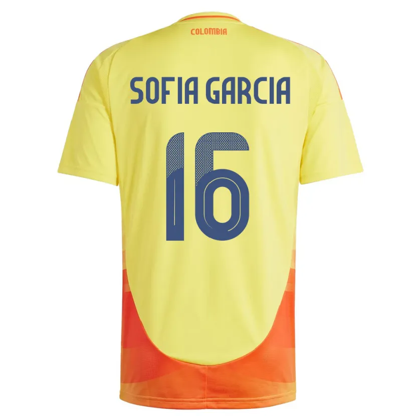 DanxenレディースコロンビアSofía García#16黄ホームシャツ24-26ジャージーユニフォーム