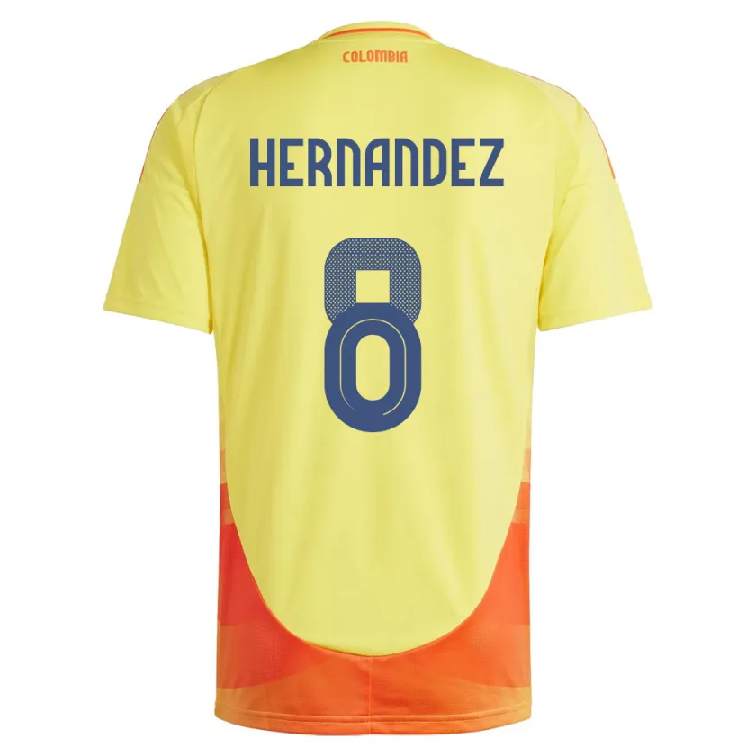 DanxenレディースコロンビアNatalia Hernández#8黄ホームシャツ24-26ジャージーユニフォーム