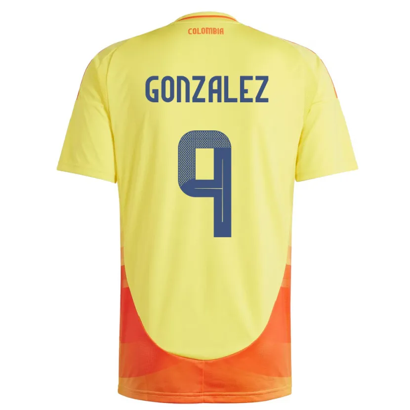 DanxenレディースコロンビアManuela González#9黄ホームシャツ24-26ジャージーユニフォーム