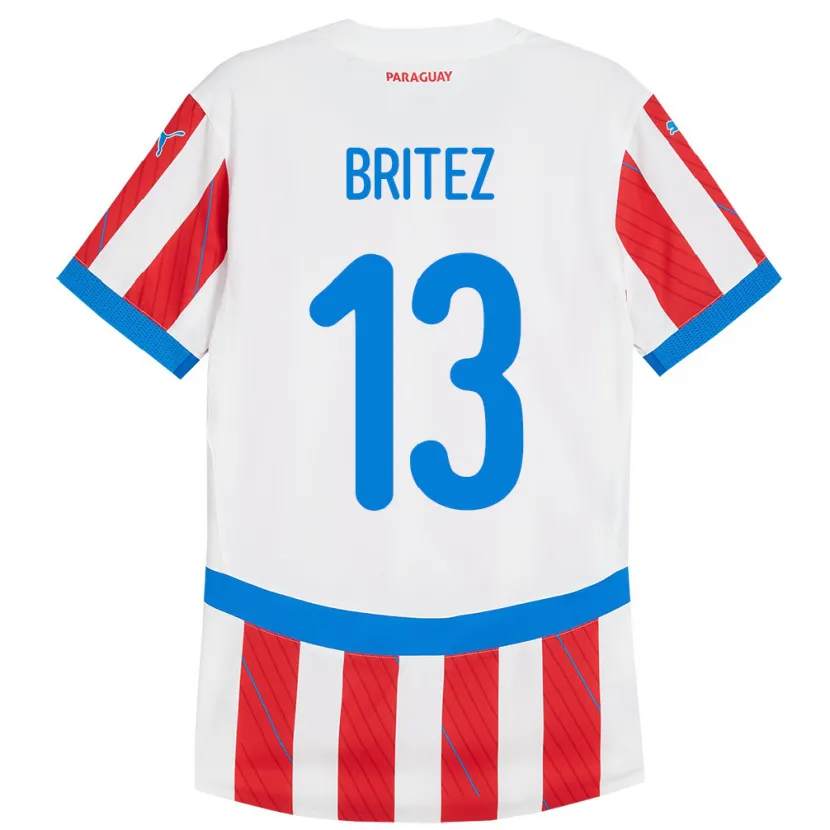 DanxenレディースパラグアイAbel Brítez#13赤、白ホームシャツ24-26ジャージーユニフォーム