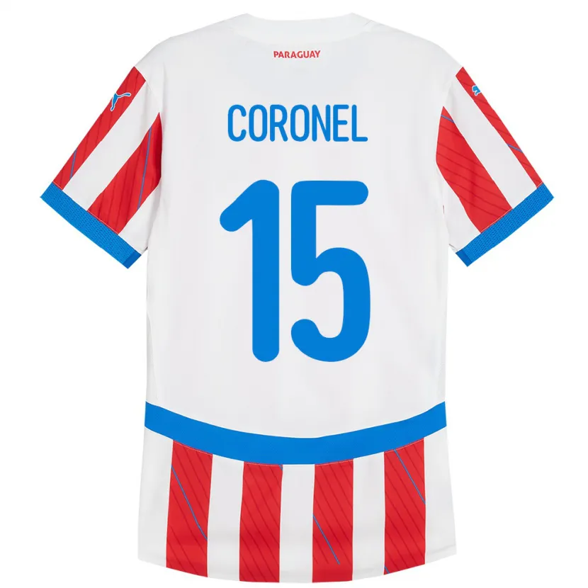 DanxenレディースパラグアイÉver Coronel#15赤、白ホームシャツ24-26ジャージーユニフォーム