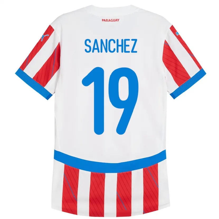 DanxenレディースパラグアイJuan Sánchez#19赤、白ホームシャツ24-26ジャージーユニフォーム