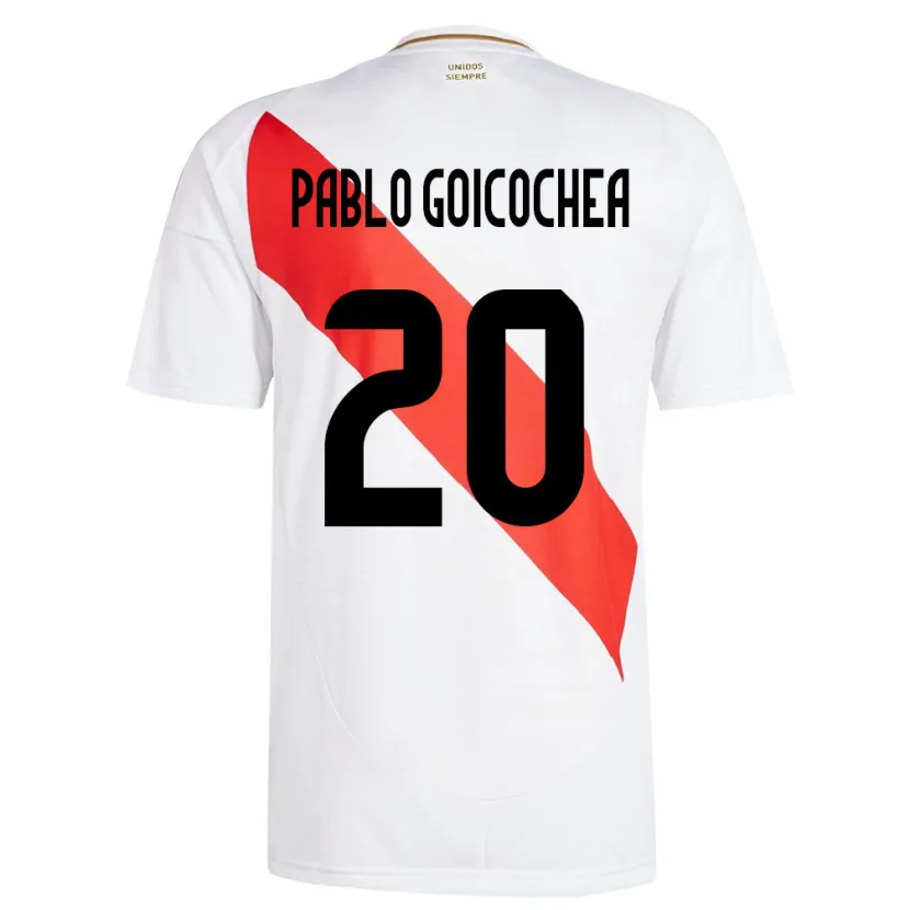 DanxenレディースペルーJuan Pablo Goicochea#20白ホームシャツ24-26ジャージーユニフォーム