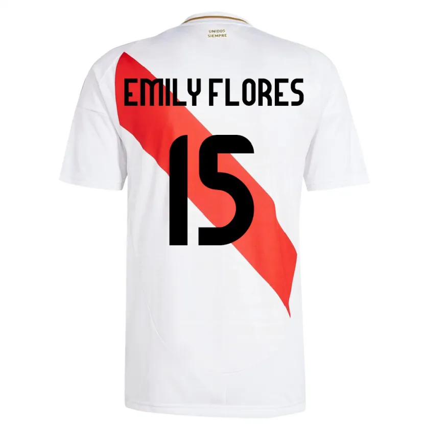 DanxenレディースペルーEmily Flores#15白ホームシャツ24-26ジャージーユニフォーム