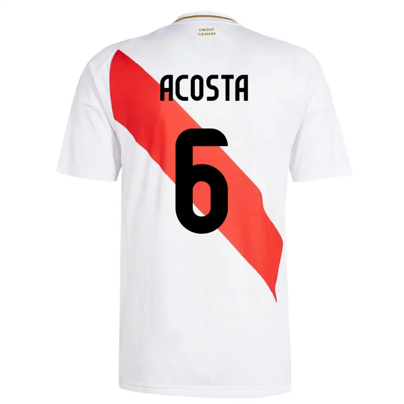 DanxenレディースペルーRuby Acosta#6白ホームシャツ24-26ジャージーユニフォーム