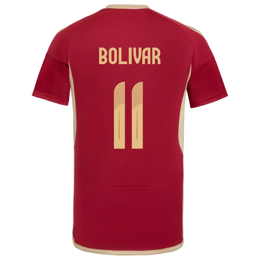 DanxenレディースベネズエラJovanny Bolívar#11ブルゴーニュホームシャツ24-26ジャージーユニフォーム