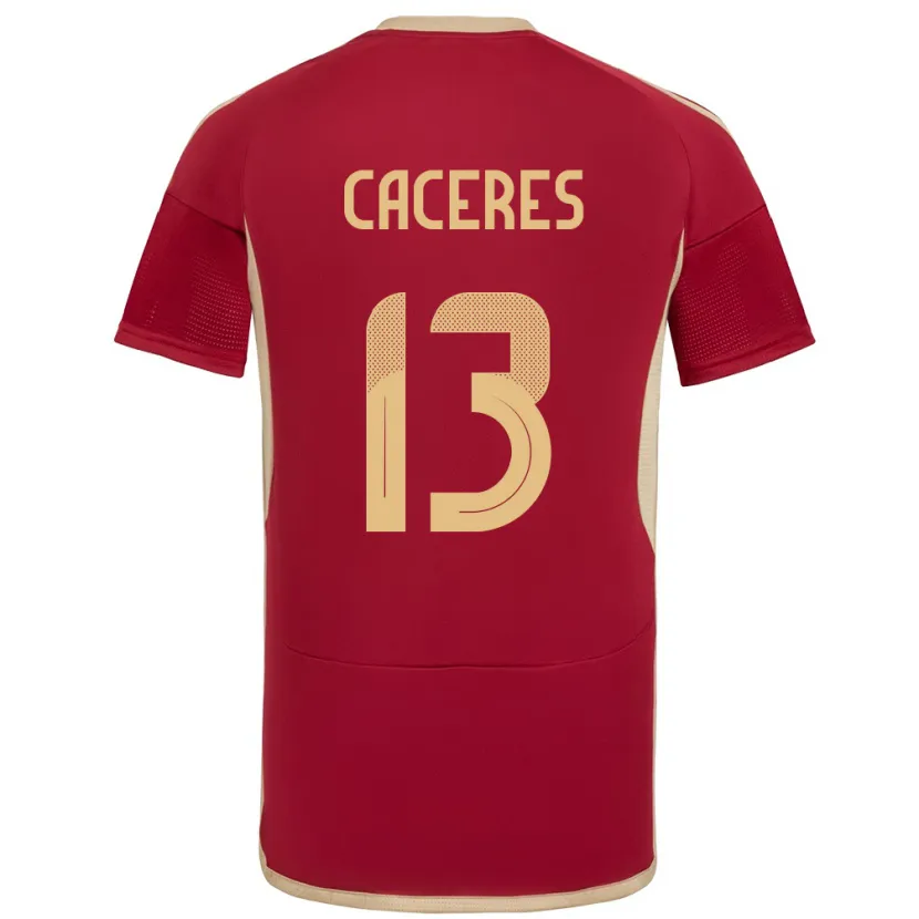DanxenレディースベネズエラNayluisa Cáceres#13ブルゴーニュホームシャツ24-26ジャージーユニフォーム