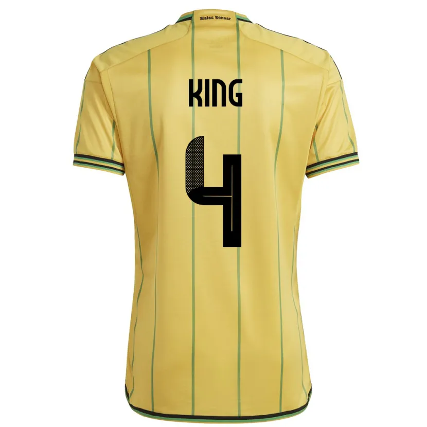 DanxenレディースジャマイカRichard King#4黄ホームシャツ24-26ジャージーユニフォーム