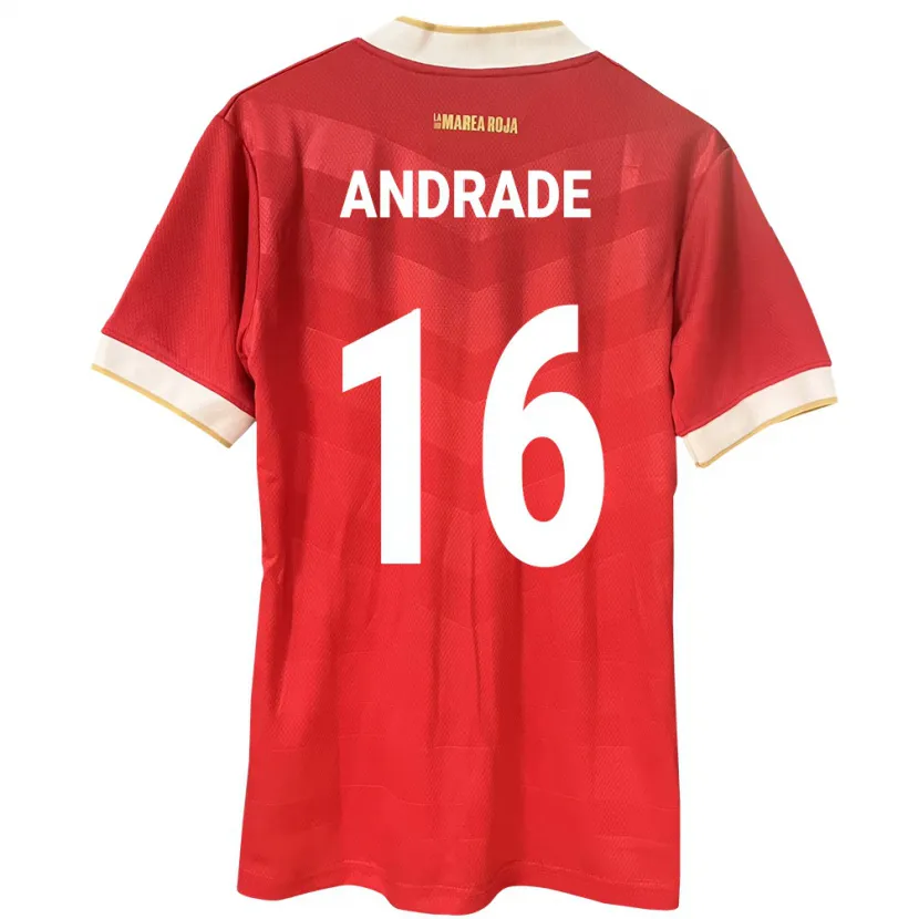 DanxenレディースパナマAndrés Andrade#16赤ホームシャツ24-26ジャージーユニフォーム