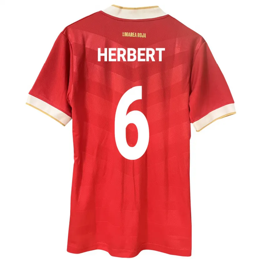 DanxenレディースパナマGiovany Herbert#6赤ホームシャツ24-26ジャージーユニフォーム
