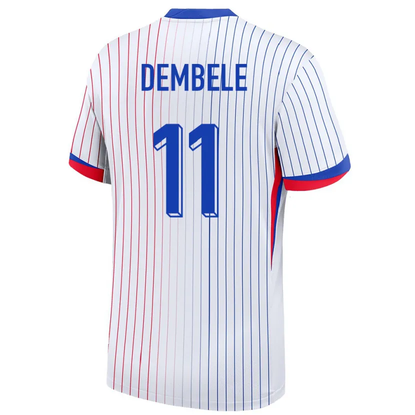 Danxenレディースフランスウスマヌ・デンベレ#11白アウェイシャツ24-26ジャージーユニフォーム