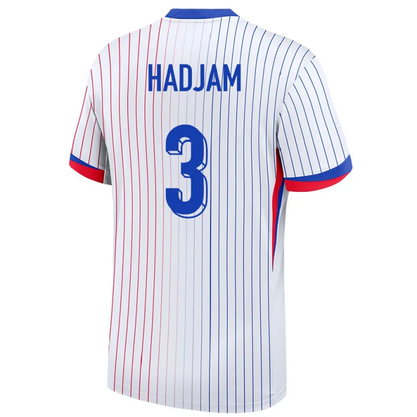 DanxenレディースフランスJaouen Hadjam#3白アウェイシャツ24-26ジャージーユニフォーム