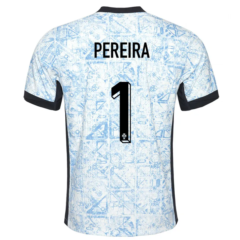 DanxenレディースポルトガルInes Pereira#1クリームブルーアウェイシャツ24-26ジャージーユニフォーム