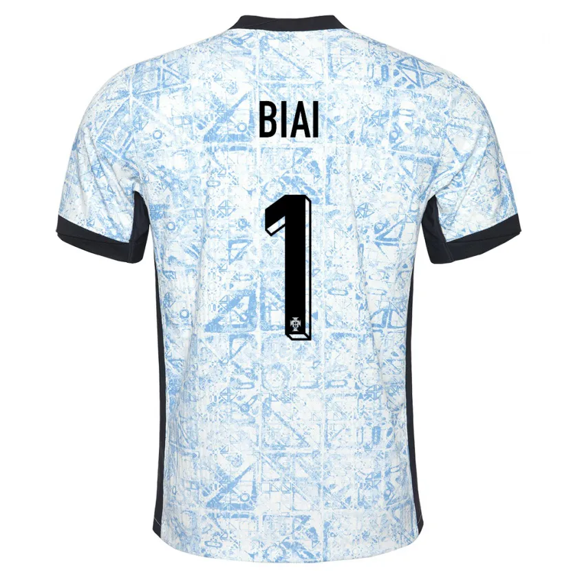 DanxenレディースポルトガルCelton Biai#1クリームブルーアウェイシャツ24-26ジャージーユニフォーム