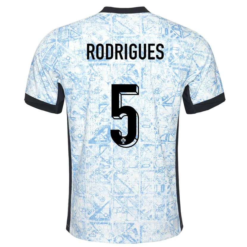 DanxenレディースポルトガルRafael Rodrigues#5クリームブルーアウェイシャツ24-26ジャージーユニフォーム