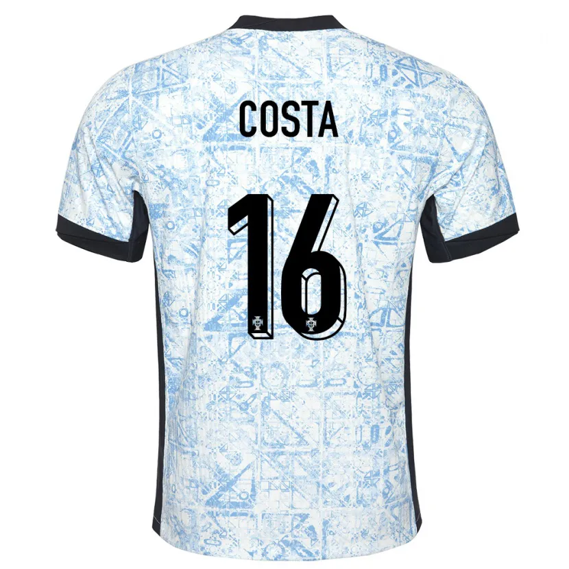 DanxenレディースポルトガルDavid Costa#16クリームブルーアウェイシャツ24-26ジャージーユニフォーム
