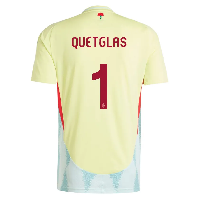 DanxenレディーススペインFerran Quetglas#1黄アウェイシャツ24-26ジャージーユニフォーム