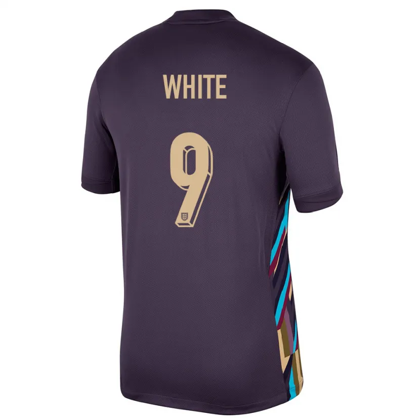 DanxenレディースイングランドEllen White#9ダークレーズンアウェイシャツ24-26ジャージーユニフォーム