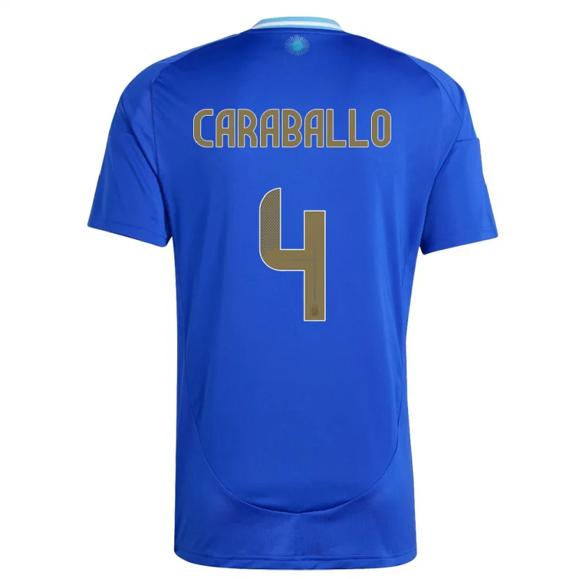 DanxenレディースアルゼンチンBrian Caraballo#4青アウェイシャツ24-26ジャージーユニフォーム