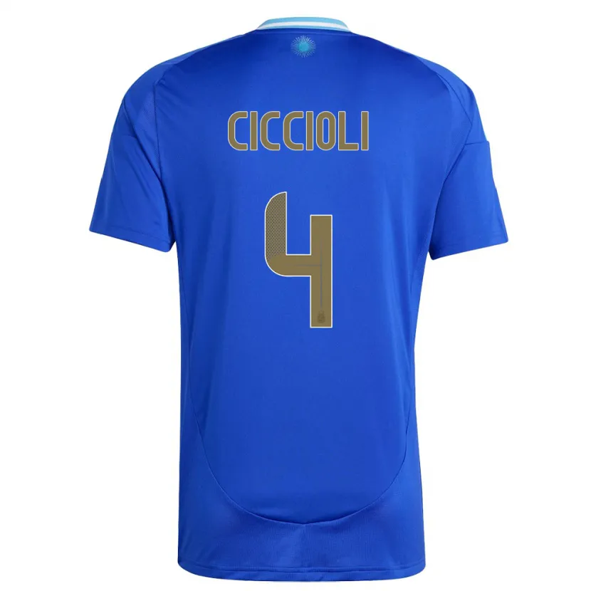 DanxenレディースアルゼンチンUlises Ciccioli#4青アウェイシャツ24-26ジャージーユニフォーム