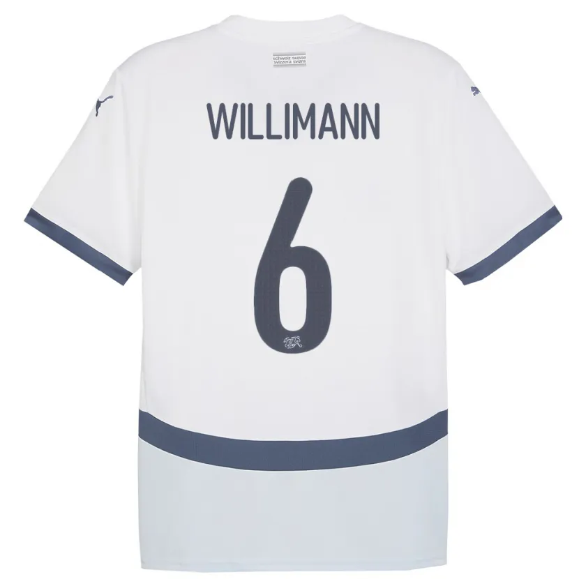 DanxenレディーススイスMauricio Willimann#6白アウェイシャツ24-26ジャージーユニフォーム