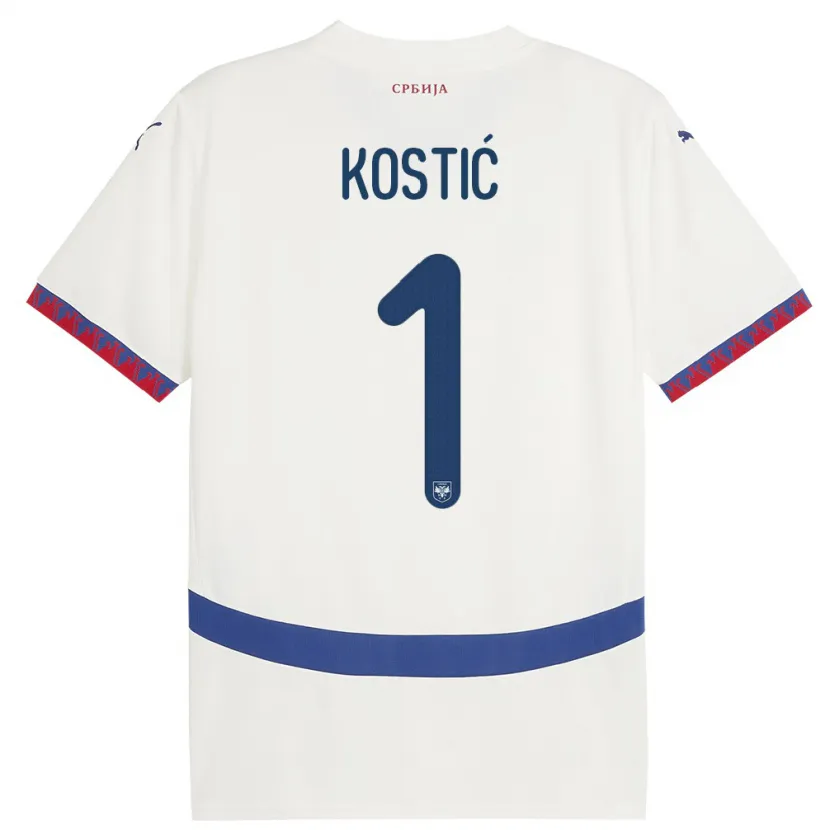 DanxenレディースセルビアMilica Kostic#1白アウェイシャツ24-26ジャージーユニフォーム