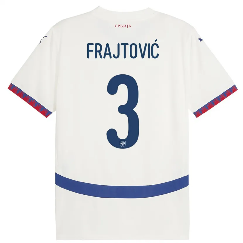 DanxenレディースセルビアAndela Frajtovic#3白アウェイシャツ24-26ジャージーユニフォーム
