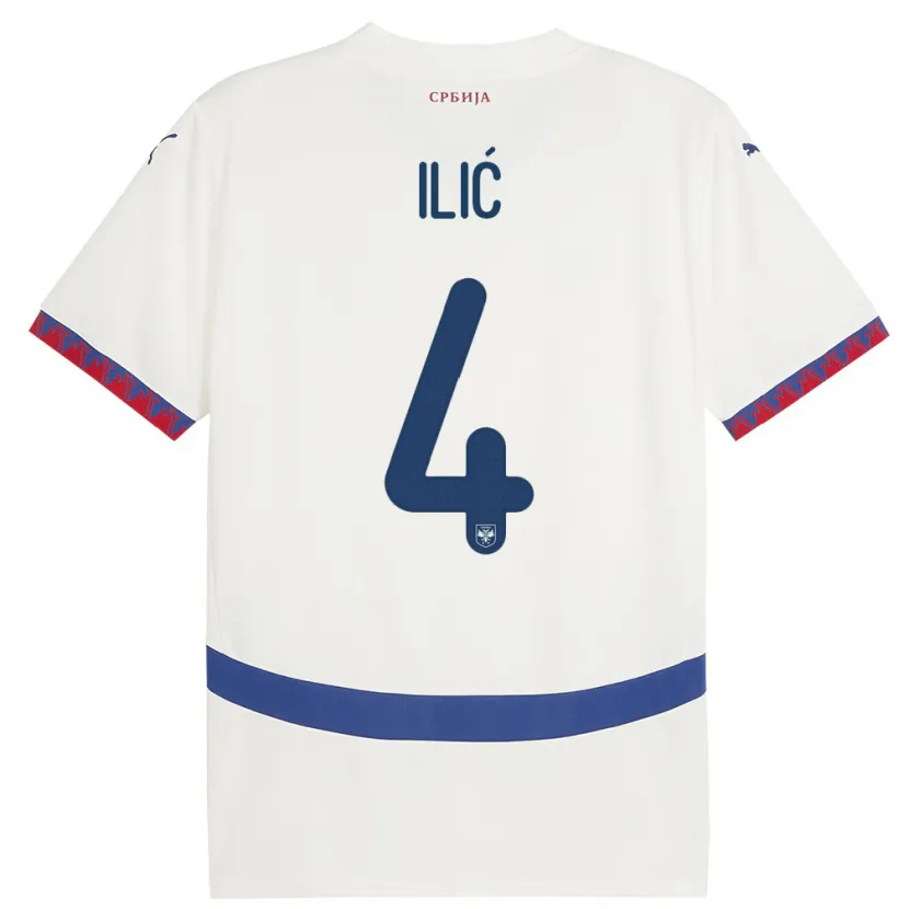 DanxenレディースセルビアMarija Ilic#4白アウェイシャツ24-26ジャージーユニフォーム