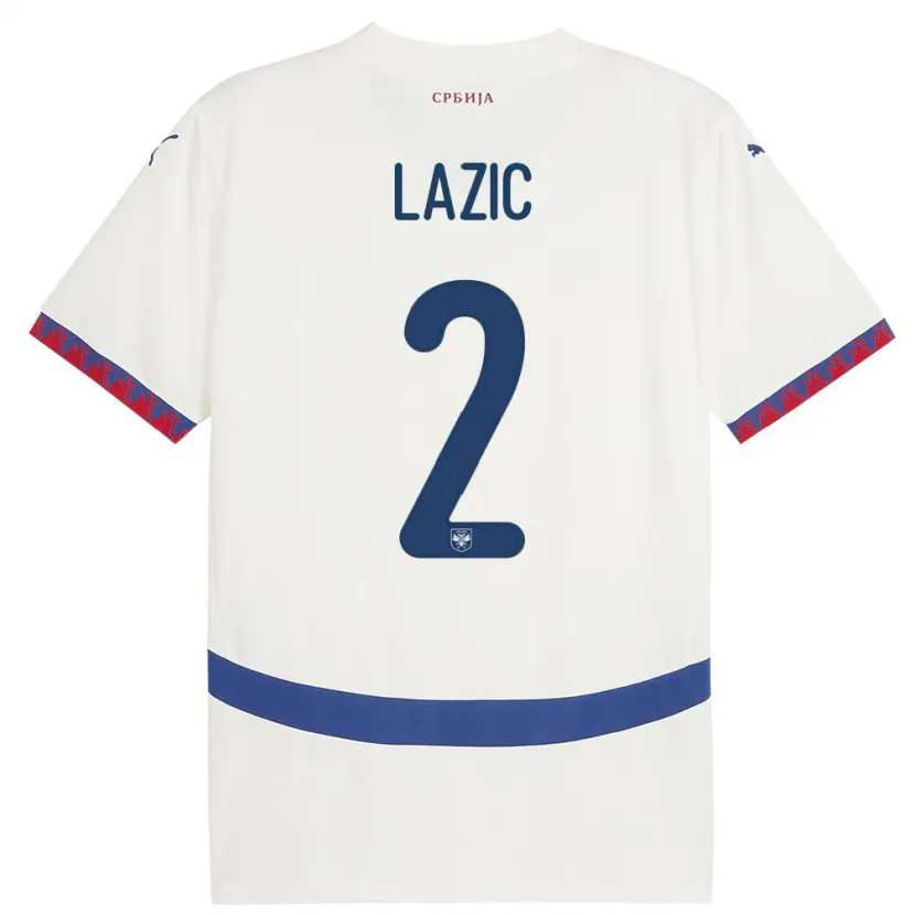 Danxenレディースセルビアウロシュ・ラジッチ#2白アウェイシャツ24-26ジャージーユニフォーム
