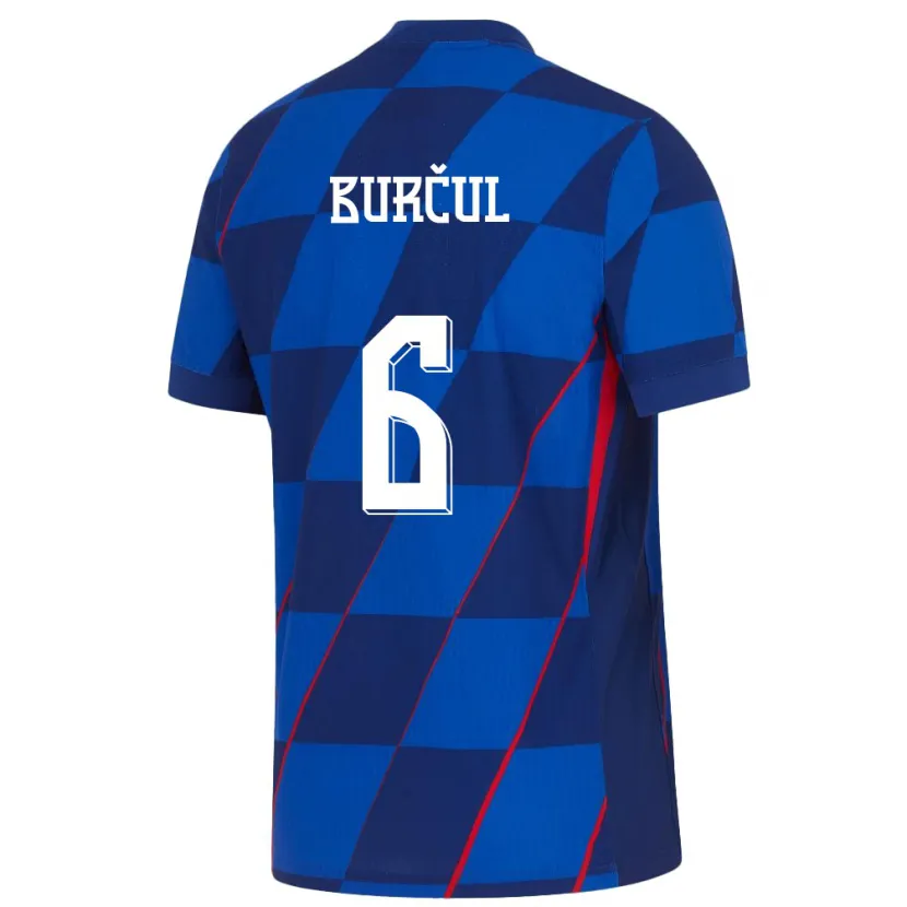 DanxenレディースクロアチアBruno Burcul#6青アウェイシャツ24-26ジャージーユニフォーム