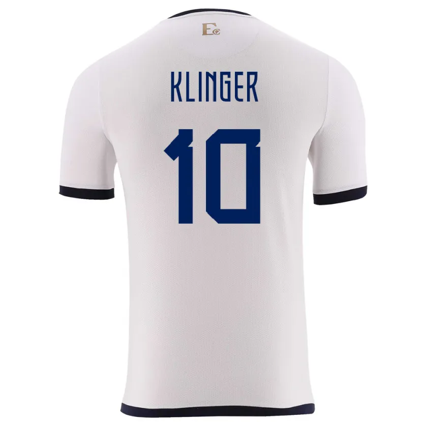 Danxenレディースエクアドルホセ・クリンガー#10白アウェイシャツ24-26ジャージーユニフォーム
