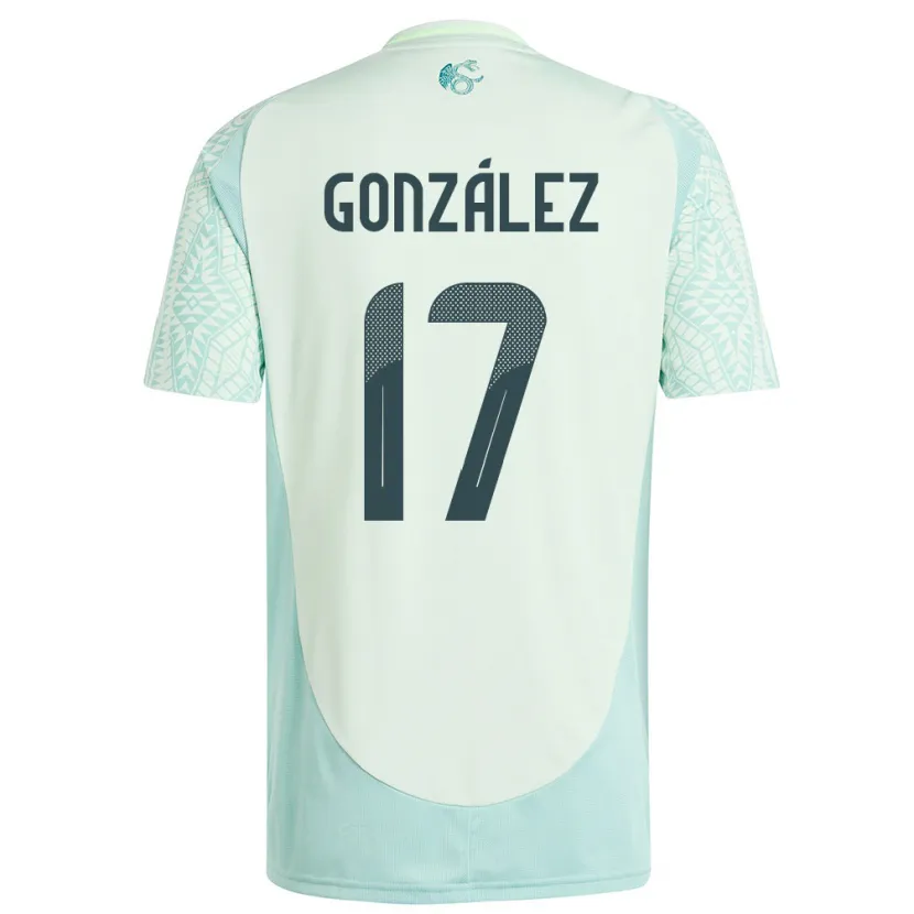 Danxenレディースメキシコアリソン・ゴンサレス#17リネングリーンアウェイシャツ24-26ジャージーユニフォーム