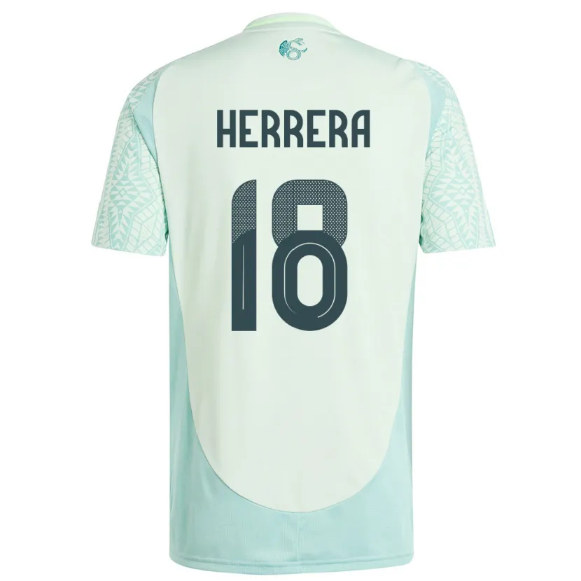 DanxenレディースメキシコOzziel Herrera#18リネングリーンアウェイシャツ24-26ジャージーユニフォーム