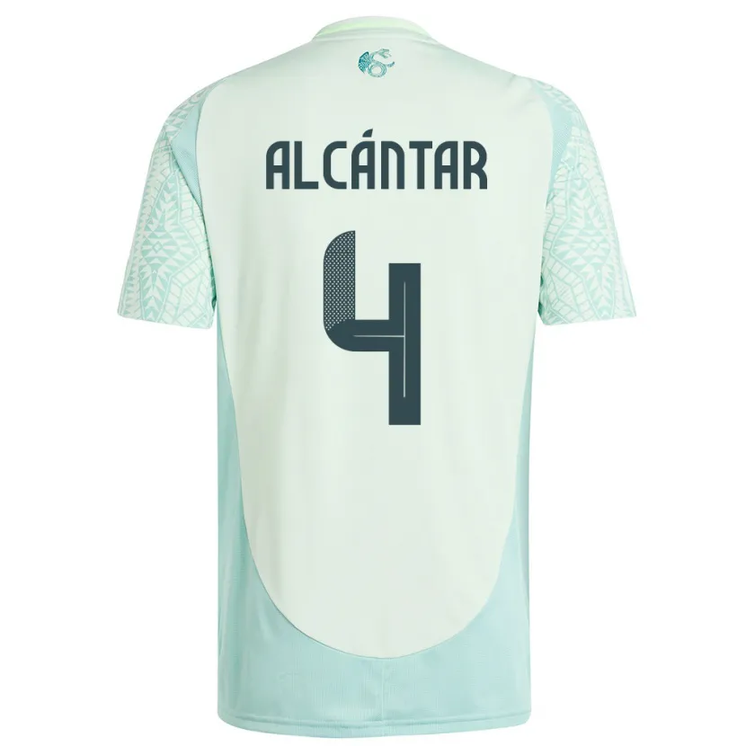DanxenレディースメキシコJesus Alcantar#4リネングリーンアウェイシャツ24-26ジャージーユニフォーム