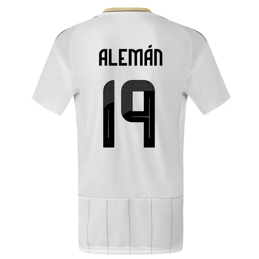 DanxenレディースコスタリカFabricio Aleman#19白アウェイシャツ24-26ジャージーユニフォーム