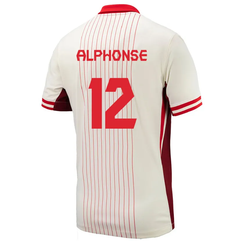 DanxenレディースカナダJefferson Alphonse#12白アウェイシャツ24-26ジャージーユニフォーム