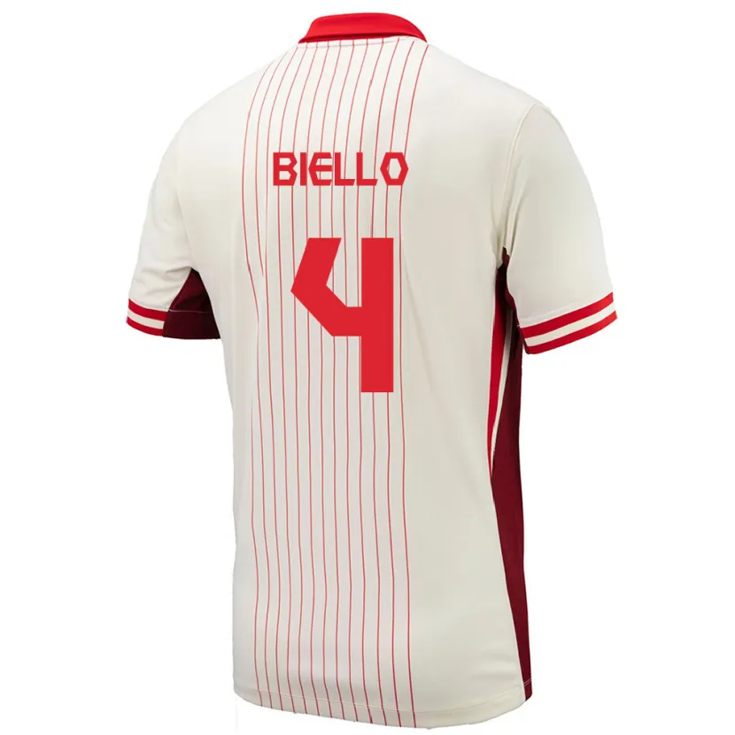 DanxenレディースカナダAlessandro Biello#4白アウェイシャツ24-26ジャージーユニフォーム