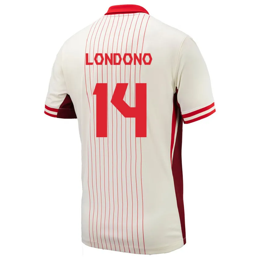 DanxenレディースカナダTyler Londono#14白アウェイシャツ24-26ジャージーユニフォーム